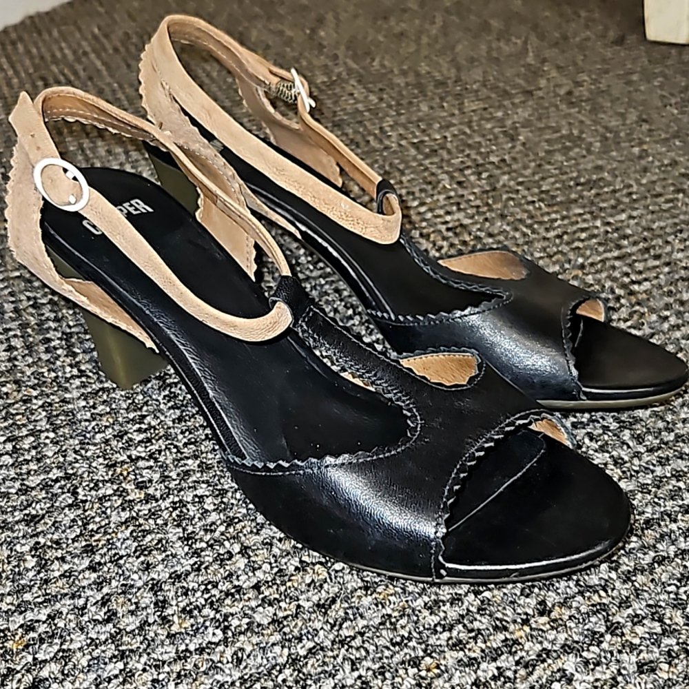 Camper Black and Tan Heels